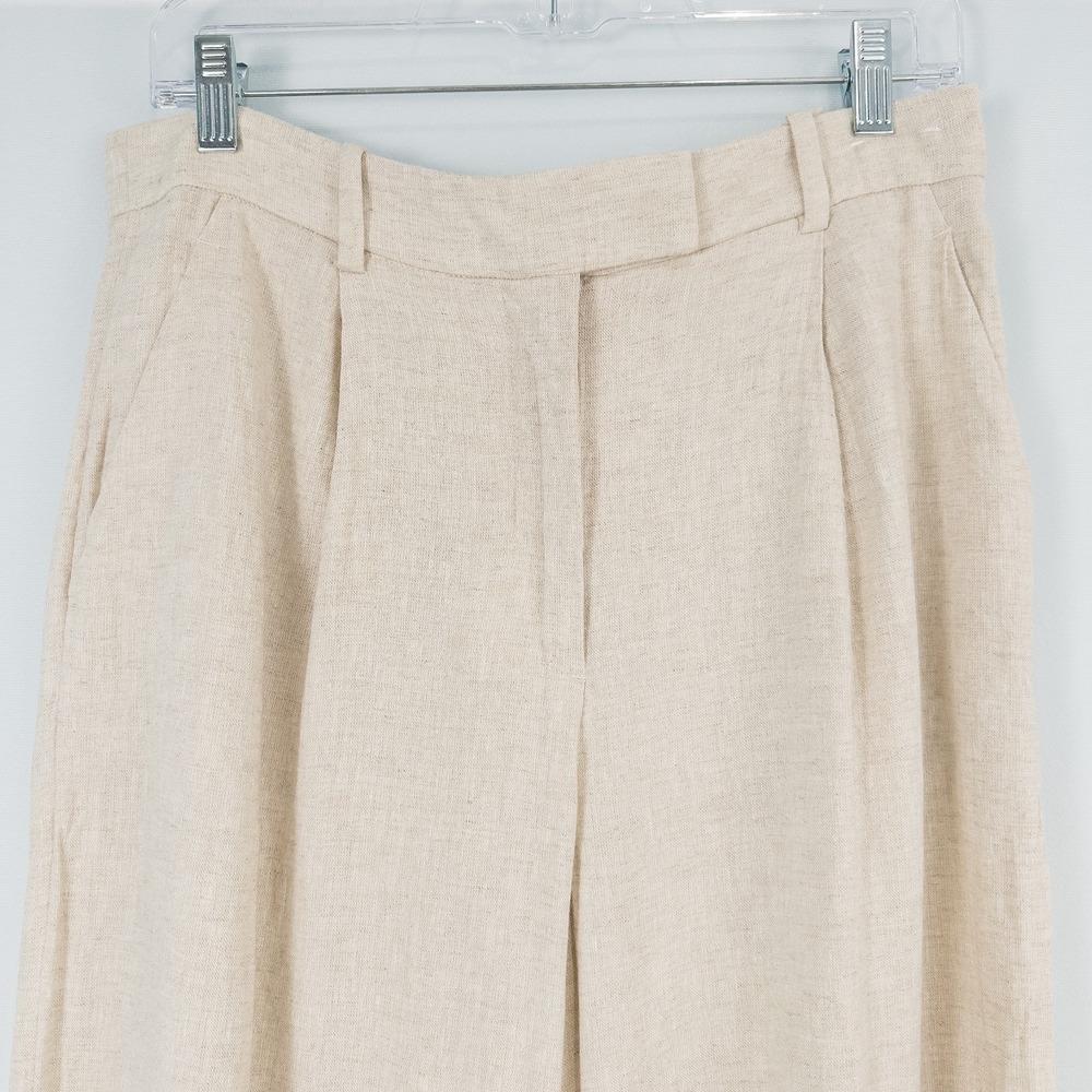 Abercrombie Fitch Linen Blend High Rise Wide Leg Trouser Pant Women 30/10L Beige - Picture 7 of 16